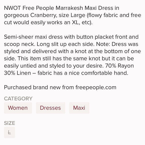 ISO MARRAKESH MAXI DRESS!! NOT FOR SALE!! - Picture 6 of 7